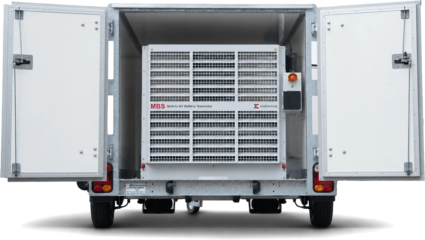 Mobile battery simulator MBS in the service vehicle